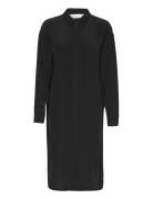 Ajanakb Solid Long Shirt Knælang Kjole Black Karen By Simonsen