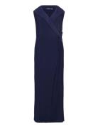 Jersey Off-The-Shoulder Gown Maxikjole Festkjole Navy Lauren Women