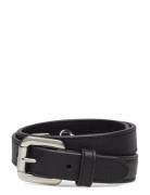 Leather Double-Buckle Skinny Belt Bælte Black Lauren Ralph Lauren