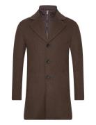 Bs Portmore Slim Fit Coat Uldfrakke Frakke Brown Bruun & Stengade