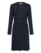 Micro Cable F&F Dress Knælang Kjole Black Tommy Hilfiger