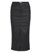 Objnaya Coated Mw Skirt Noos Knælang Nederdel Black Object