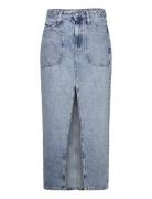 Front Split Maxi Denim Skirt Lang Nederdel Blue Calvin Klein Jeans