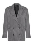 Elle Blazer Blazers Double Breasted Blazers Grey AllSaints