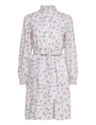 Rina Shirt Dress Flower Knælang Kjole Blue Noella