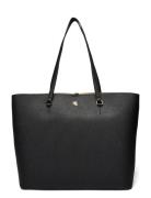 Crosshatch Leather Large Karly Tote Shopper Taske Black Lauren Ralph L...