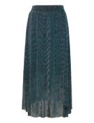Mskamina Maxi Skirt Knælang Nederdel Blue Minus