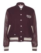 Wool Bomber Jacket Bomberjakke Burgundy Mango