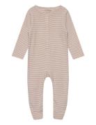 Romper Ls W. Feet Pyjamas Sie Jumpsuit Purple Fixoni