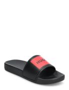 Aqua Slides Slippers Hjemmesko Black Hugo Kids