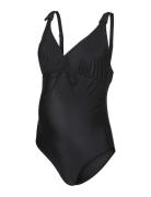 Mlnewrussel Swimsuit 2F A. Noos Badedragt Badetøj Black Mamalicious