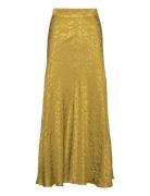 Skirt Elton Jacquard Lang Nederdel Yellow ROSEANNA