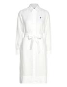 9/1 Dw Linen-Sls-Dad Knælang Kjole White Polo Ralph Lauren