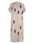 Boho Dress Long, Woods Knælang Kjole Beige Papu