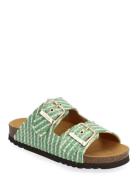 Sl Noelle Raffia Flade Sandaler Green Scholl