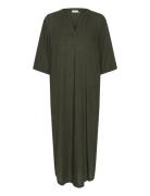 Kamilia Kaftan Dress Knælang Kjole Khaki Green Kaffe