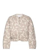 Cotton Quilted Jacket Quiltet Jakke Beige Mango