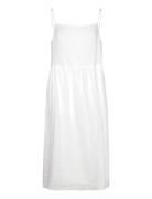 Linen Midi Slip Dress Knælang Kjole White Tommy Hilfiger