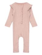 Romper Ls Rib Langærmet Body Pink Fixoni