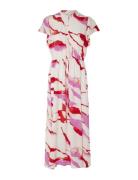 Slfmarine Ss Aop Ankle Dress B Maxikjole Festkjole Pink Selected Femme