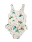 Eva – Badedragt 3-4 År – First Swim Badedragt Badetøj Beige Filibabba