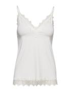 Rwbillie Sl Strap Lace Top Tops T-shirts & Tops Sleeveless White Rosem...