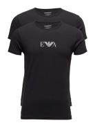 Mens Knit 2Pack T-Sh Tops T-Kortærmet Skjorte Black Emporio Armani