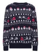 The Stylish Christmas Sweater Tops Knitwear Pullovers Blue Christmas S...