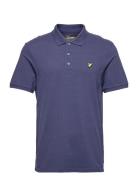 Plain Polo Shirt Tops Polos Short-sleeved Blue Lyle & Scott