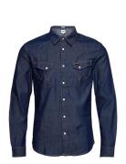 Ls Western Shirt Tops Shirts Casual Navy Wrangler