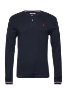 Uspa Granddad Cosimo Men Tops T-Langærmet Skjorte Black U.S. Polo Assn...