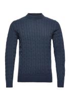 Slhryan Structure Crew Neck W Tops Knitwear Round Necks Blue Selected ...