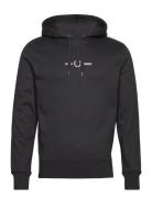 Embroid H Sweatshirt Tops Sweatshirts & Hoodies Hoodies Black Fred Per...