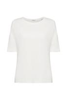 Linen Blend T-Shirt Tops T-Kortærmet Skjorte White Esprit Casual