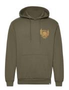 Chad Hoodie Tops Sweatshirts & Hoodies Hoodies Khaki Green Les Deux