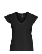 Onlmay S/S Frill V-Neck Top Box Jrs Tops T-shirts & Tops Short-sleeved...