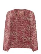 D6Sophie Bohemian Top Tops Blouses Long-sleeved Pink Dante6