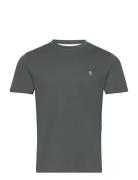 S/S Pin Point Embroi Tops T-Kortærmet Skjorte Green Original Penguin