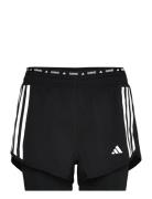 Own The Run 3 Stripes 2In1 Short Sport Shorts Sport Shorts Black Adida...