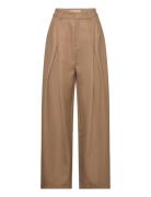 Ellie Pants Bottoms Trousers Wide Leg Beige A-View