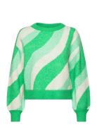 Vmlena Ls O-Neck Pullover Ga Boo Tops Knitwear Jumpers Green Vero Moda