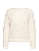 Vibellisina Boatneck L/S Knit Top - Noos Tops Knitwear Jumpers Cream V...