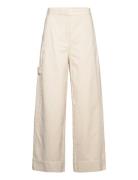 Funktio Solid Bottoms Trousers Wide Leg Beige Marimekko