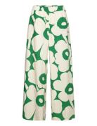 Kohti Unikko Bottoms Trousers Wide Leg Green Marimekko