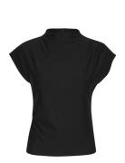 Rifagz Tee Tops Blouses Short-sleeved Black Gestuz