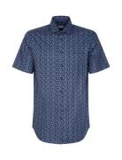 Cityhemden 1/2 Arm Tops Shirts Short-sleeved Blue Seidensticker