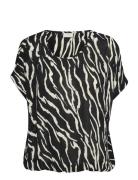 Kaamber Sl Printed Tops Blouses Short-sleeved Black Kaffe