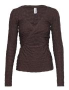 Tillars Blouse Tops Blouses Long-sleeved Brown Résumé