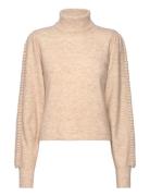 Ava Knit Tops Knitwear Turtleneck Beige MAUD