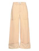 Big Pocket Pants Bottoms Trousers Wide Leg Cream Cannari Concept